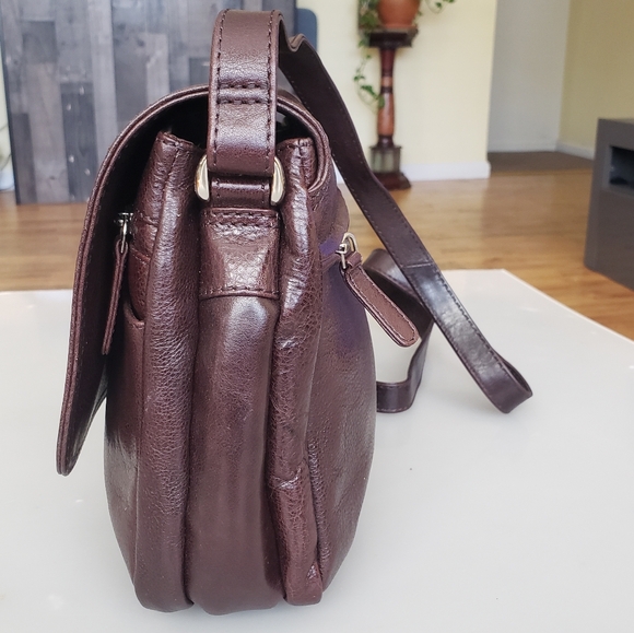 Tula Brown Leather Shoulder Crossbody Bag Purse - Picture 5 of 12